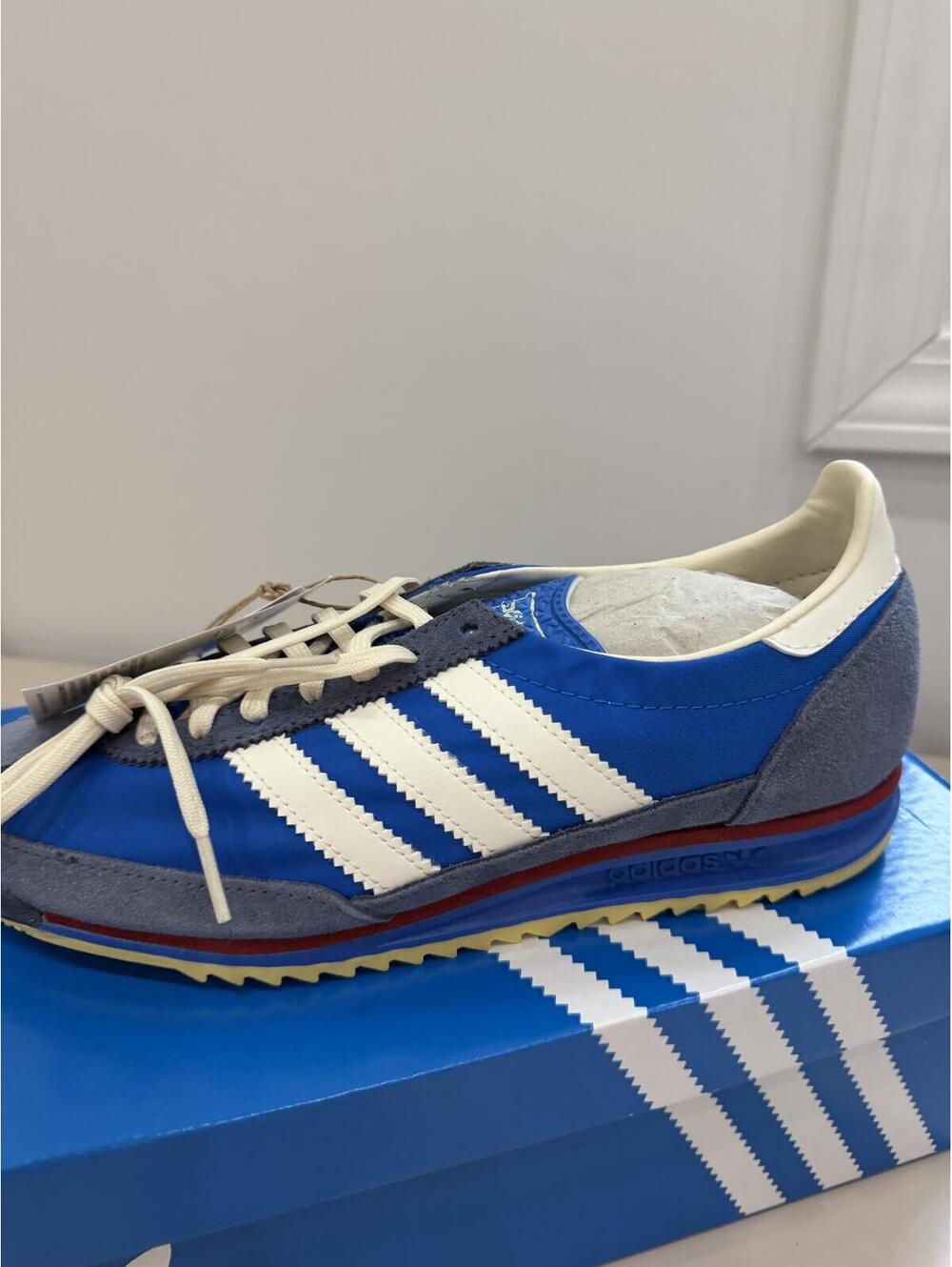 adidas Retro Blue White Suede Nylon Sneakers with Box SL 72 OG 8.5 - Picture 3 of 13